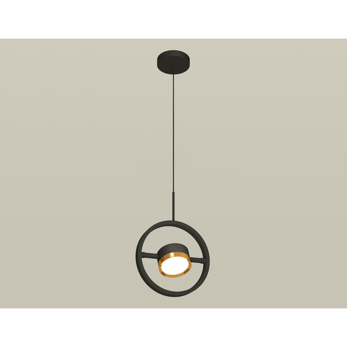 Комплект подвесного поворотного светильника Ambrella light, Traditional DIY, XB9112103, GX53, цвет чёрный песок, золото желтое полированное