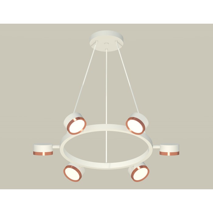 Комплект подвесного поворотного светильника Ambrella light, Traditional DIY, XB9191153, 6хGX53, цвет белый песок, золото розовое полированное