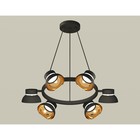 Комплект подвесного поворотного светильника Ambrella light, Traditional DIY, XB9193101, 6хGX53, цвет чёрный песок, золото желтое полированное, прозрачный 10190427 - фото 311906330