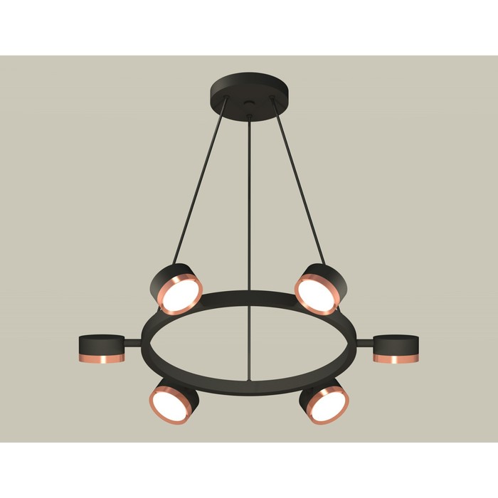 Комплект подвесного поворотного светильника Ambrella light, Traditional DIY, XB9193153, 6хGX53, цвет чёрный песок, золото розовое полированное