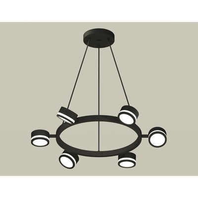 Комплект подвесного поворотного светильника с акрилом Ambrella light, Traditional DIY, XB9193200, 6хGX53, цвет чёрный песок, белый матовый