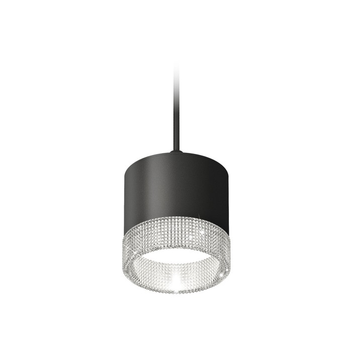 Светильник подвесной с композитным хрусталём Ambrella light, XP8111040, GX53 LED 12 Вт, цвет чёрный песок, прозрачный