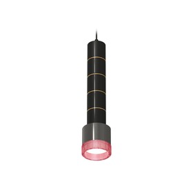 Светильник подвесной с композитным хрусталём Ambrella light, XP8115015, GX53 LED 12 Вт, цвет чёрный хром, розовый