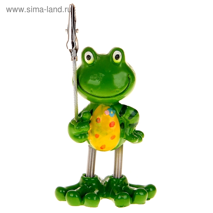 Сувенир полистоун "Весёлая лягуха" с прищепкой, 8х5х3,4 см - Фото 1