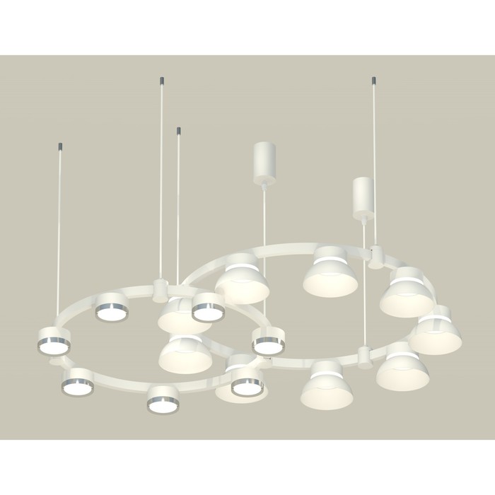Светильник подвесной с акрилом Ambrella light, XR92081100, GX53 LED 12 Вт, цвет белый песок, серебро, белый матовый