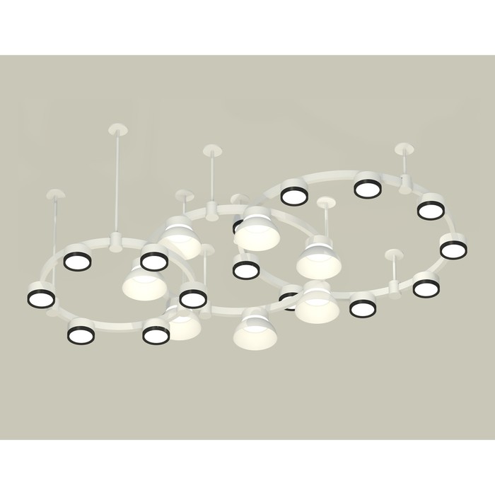 Светильник подвесной с акрилом Ambrella light, XR92212010, GX53 LED 12 Вт, цвет белый песок, чёрный, белый матовый
