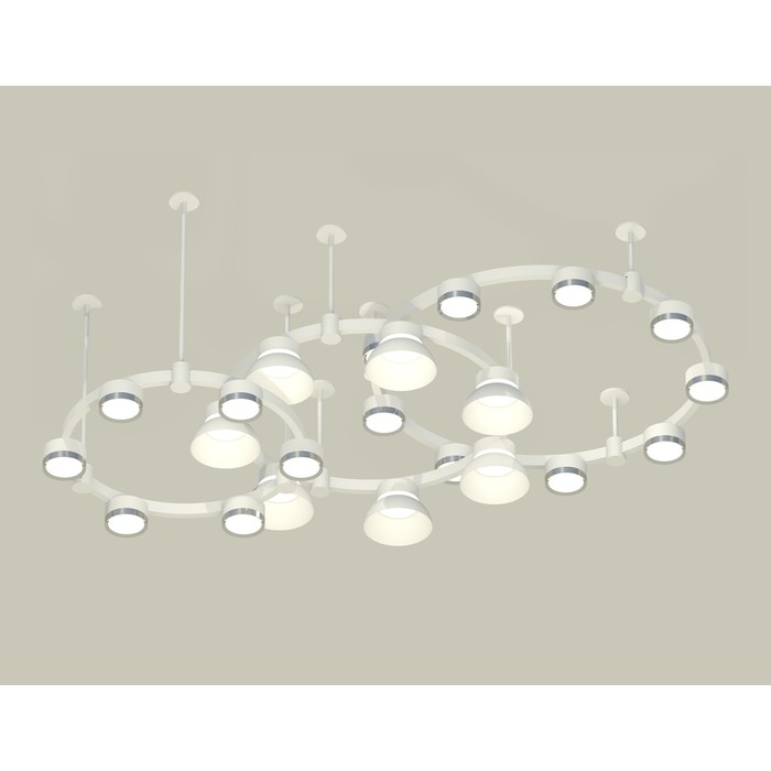 Светильник подвесной с акрилом Ambrella light, XR92212100, GX53 LED 12 Вт, цвет белый песок, серебро, белый матовый