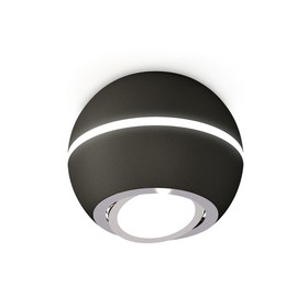 Светильник поворотный Ambrella light, XS1102021, MR16 GU5.3 LED 3W, 4200K, цвет чёрный песок, серебро