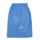 Компл./сауна ITUMA жен. Голубой (юбка, челма) махра, 380 гр/м - Фото 2