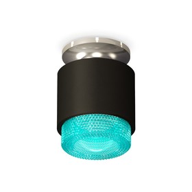 Светильник накладной с композитным хрусталём Ambrella light, XS7511082, MR16 GU5.3 LED 10 Вт, цвет чёрный песок, серебро, голубой