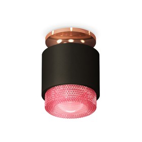 Светильник накладной с композитным хрусталём Ambrella light, XS7511142, MR16 GU5.3 LED 10 Вт, цвет чёрный песок, золото розовое, розовый