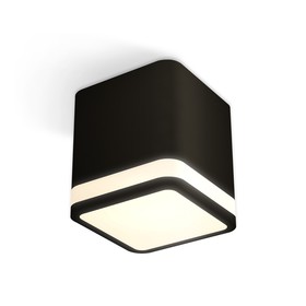 Светильник накладной с акрилом Ambrella light, XS7806030, MR16 GU5.3, GU10 LED 10 Вт, цвет чёрный песок, белый матовый