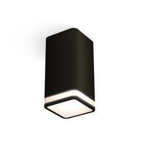 Светильник накладной с акрилом Ambrella light, XS7821020, MR16 GU5.3, GU10 LED 10 Вт, цвет чёрный песок, белый матовый