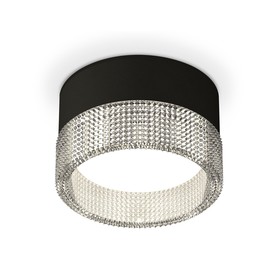 Светильник накладной с композитным хрусталём Ambrella light, XS8102030, GX53 LED 12 Вт, цвет чёрный песок, прозрачный