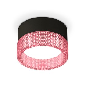 Светильник накладной с композитным хрусталём Ambrella light, XS8102032, GX53 LED 12 Вт, цвет чёрный песок, розовый