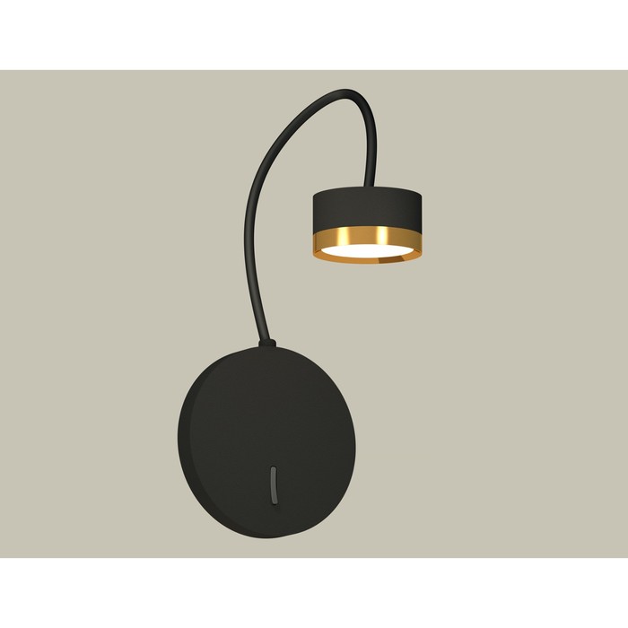Светильник настенный с выключателем Ambrella light, XB9596152, GX53 LED 12 Вт, цвет чёрный песок, золото жёлтое