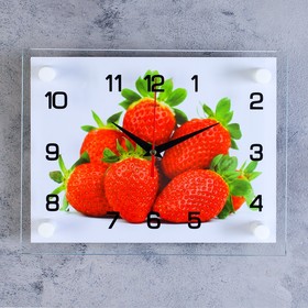 Часы-картина настенные, серия: Кухня, "Клубника", 20 х 26 см