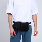 Сумка поясная на молнии, 23×5.5×16 см, чёрная - Фото 7
