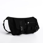 Сумка поясная на молнии, 23×5.5×16 см, чёрная - Фото 4