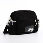 Сумка молодёжная на молнии, цвет чёрный - Фото 3