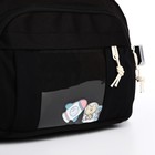 Сумка молодёжная на молнии, цвет чёрный - Фото 4