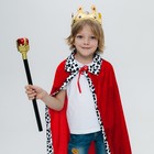 Карнавальный набор «Важный король»: плащ, корона на липучках, жезл - Фото 2