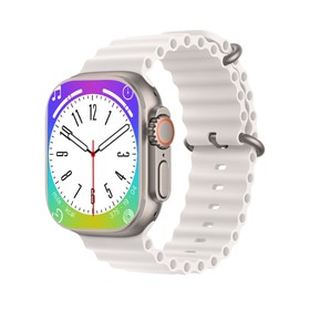 Смарт-часы, 180 мАч, IPS, 240x282, Android 5.0+, iOS 10+, ремешок силикон, белые
