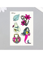 Переводные тату цветные «Любовь русалки», временные татуировки светящиеся, 14.3×7.5 см - Фото 3