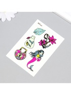 Переводные тату цветные «Любовь русалки», временные татуировки светящиеся, 14.3×7.5 см - Фото 4