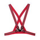 Светоотражающий ремень TORSO, с лямками, регулируемый размер, красный - Фото 2