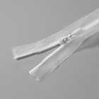 Молния потайная, №3, неразъёмная, потайная, замок автомат, 50 см, цвет прозрачный/белый, цена за 1 штуку - Фото 2