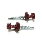 Саморезы кровельные 4,8х35 мм, RAL3005 цвет бордовый, 250 шт. - фото 23215612