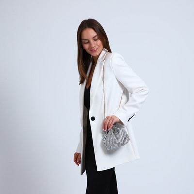 Клатч на затяжке, цвет серый/серебряный