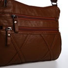 Сумка женская кросс-боди на молнии, 25×11×19 см, коричневая - Фото 5