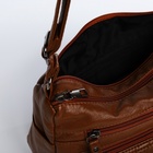 Сумка женская кросс-боди на молнии, 25×11×19 см, коричневая - Фото 6