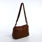 Сумка женская кросс-боди на молнии, 25×11×19 см, коричневая - Фото 4