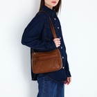 Сумка женская кросс-боди на молнии, 25×11×19 см, коричневая - Фото 7