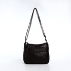 Сумка женская кросс-боди на молнии, 25×11×19 см, тёмно-коричневая - Фото 4