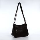 Сумка женская кросс-боди на молнии, 25×11×19 см, тёмно-коричневая - Фото 3