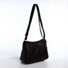 Сумка женская кросс-боди на молнии, 25×11×19 см, тёмно-коричневая - Фото 2