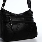 Сумка женская кросс-боди на молнии, 25×11×19 см, чёрная - Фото 4