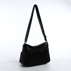 Сумка женская кросс-боди на молнии, 25×11×19 см, чёрная - Фото 3