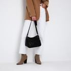 Сумка женская кросс-боди на молнии, 25×11×19 см, чёрная - Фото 6