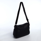 Сумка женская кросс-боди на молнии, 26×11×21 см, чёрная - Фото 3