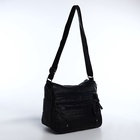 Сумка женская кросс-боди на молнии, 26×11×21 см, чёрная - Фото 4