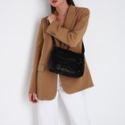 Сумка женская кросс-боди на молнии, 26×11×21 см, чёрная - Фото 7