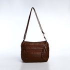 Сумка женская кросс-боди на молнии, 26×11×21 см, коричневая - Фото 2