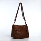 Сумка женская кросс-боди на молнии, 26×11×21 см, коричневая - Фото 3