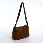 Сумка женская кросс-боди на молнии, 26×11×21 см, коричневая - Фото 4