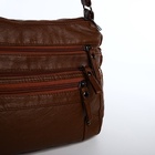 Сумка женская кросс-боди на молнии, 26×11×21 см, коричневая - Фото 5